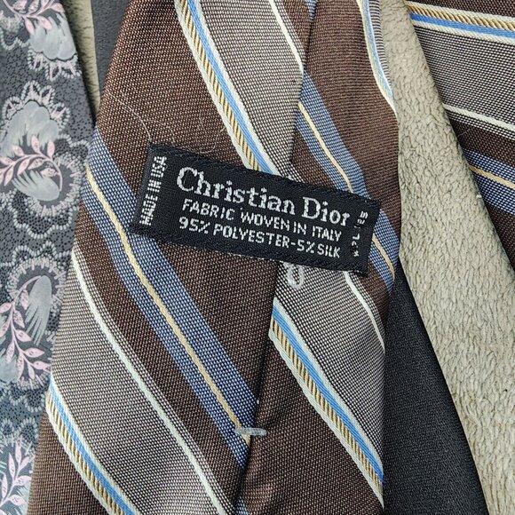 Four Piece Tie Assortment Set Mens Christian Dior Claudio Gatti Velducci - Picture 3 of 8